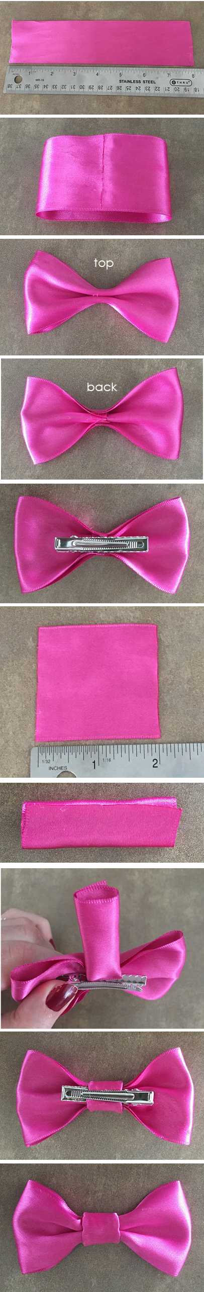 no sew bow hair clip step by step