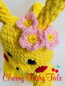 Crochet girl Pikachu amigurumi flowers