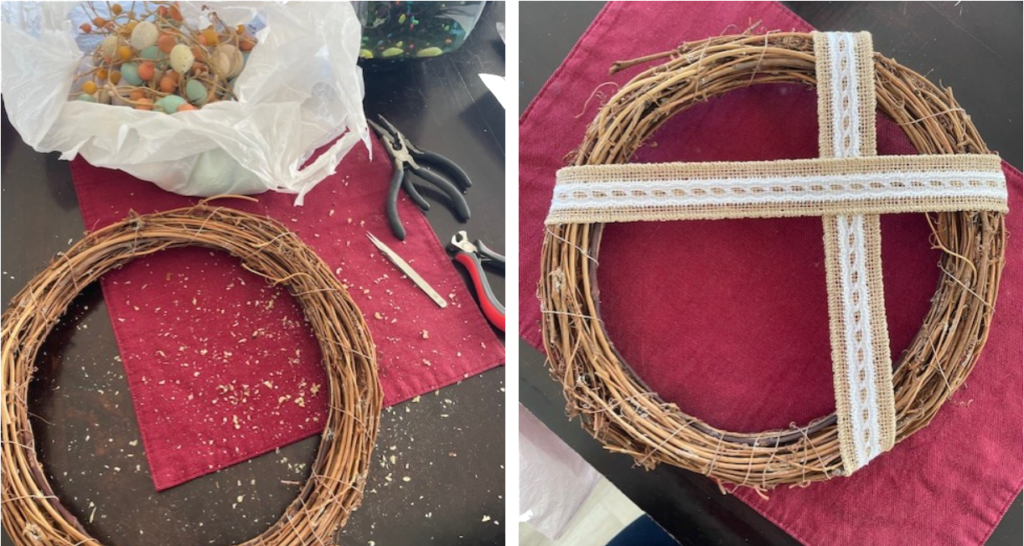 Cross Wreath Ribbon Assembly